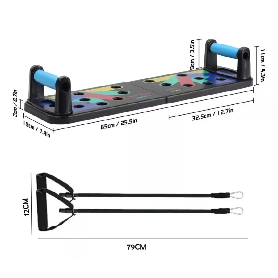 Tabla Push Up + Bandas Estiramiento